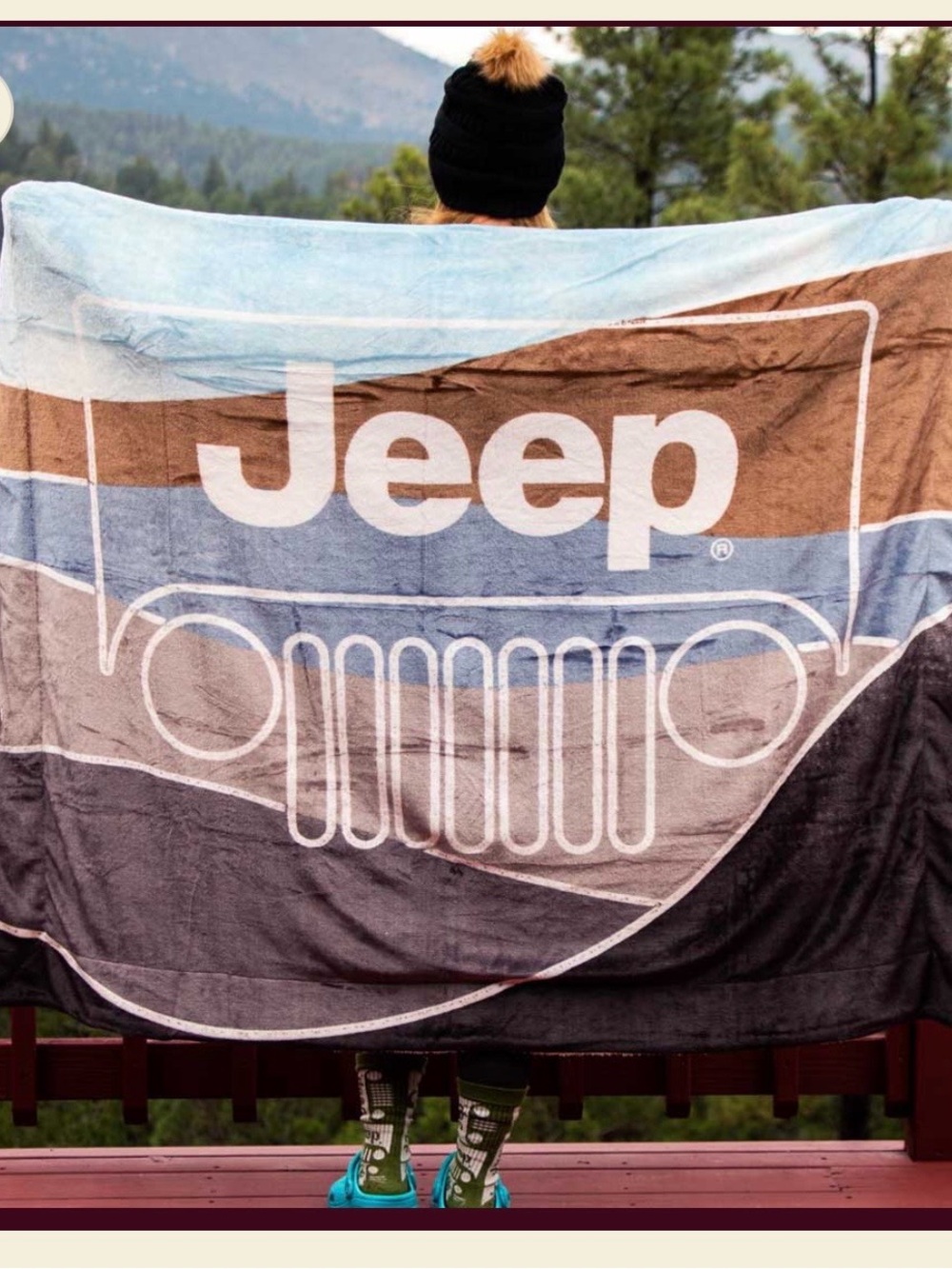 New in package Jeep Sherpa Mountain Plush Throw Blanket Super Soft    Brand new